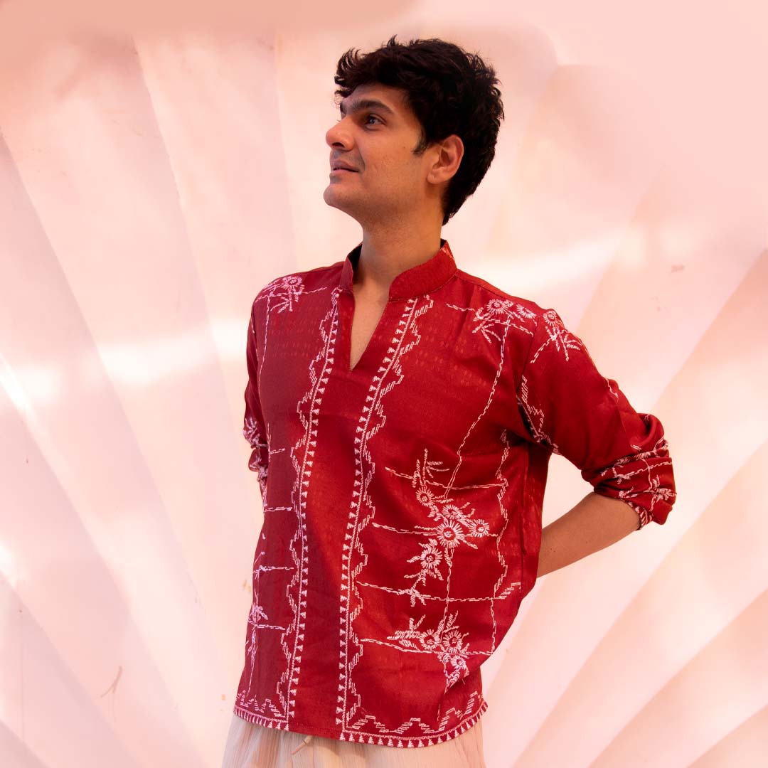 Kalamkari I Korean Shirt Kurta - Image 11