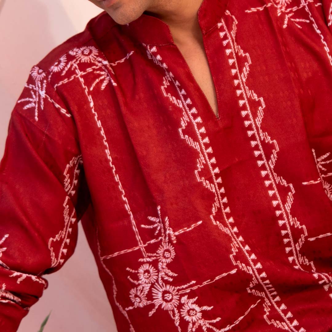 Kalamkari I Korean Shirt Kurta - Image 9