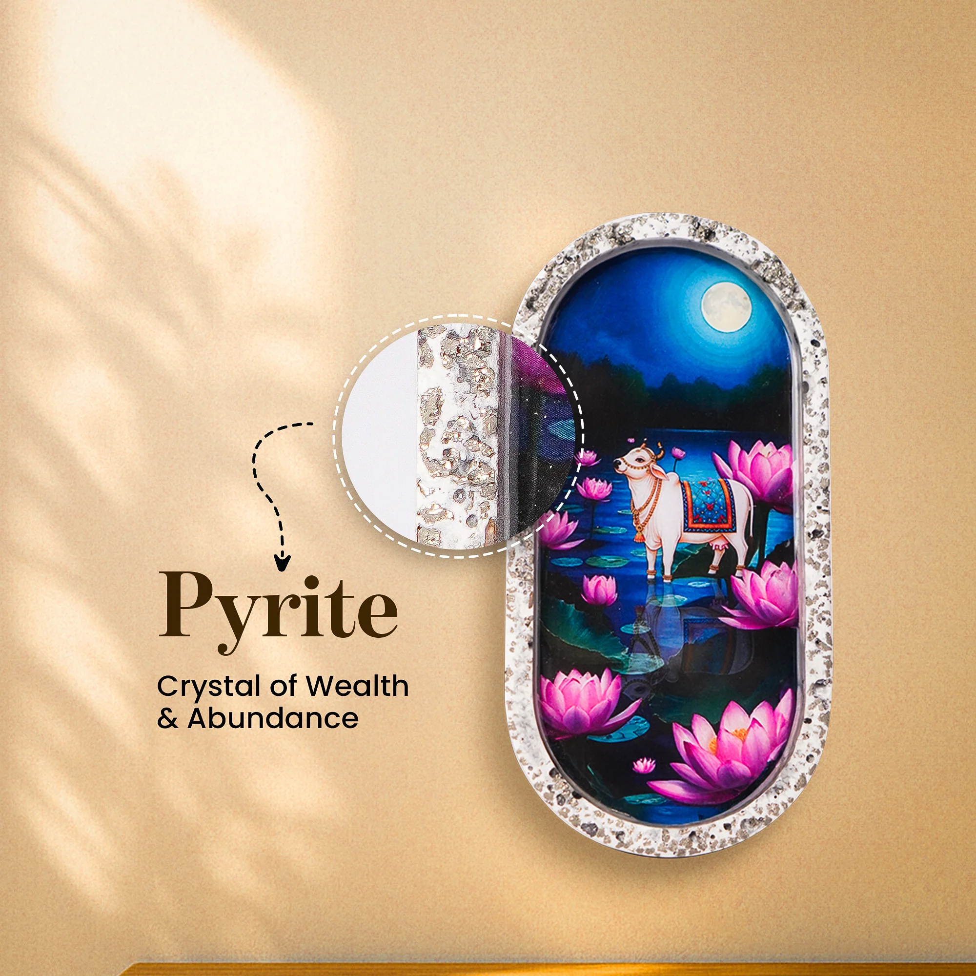 Kamdhenu Lotus Pyrite Trinket Tray [Capsule Shape] - Image 5