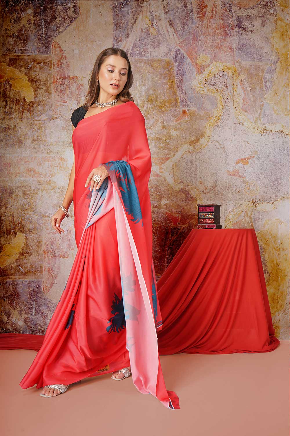Kamini | Satin Georgette Saree
