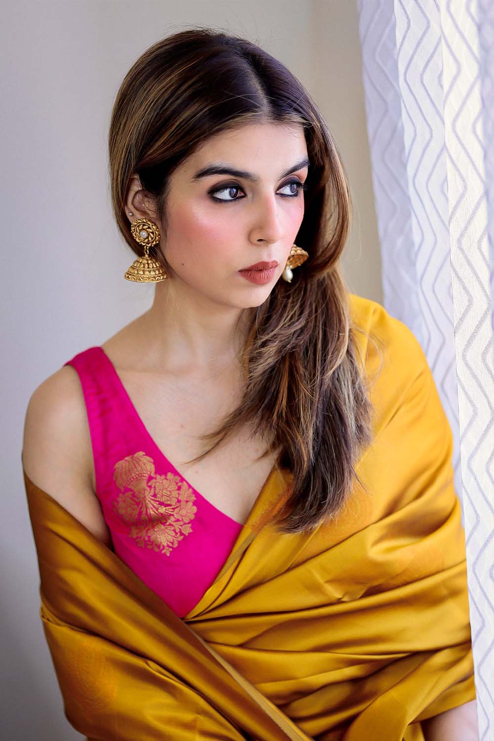 Kashi I Banarasi Silk Saree I Mustard Yellow - Image 4