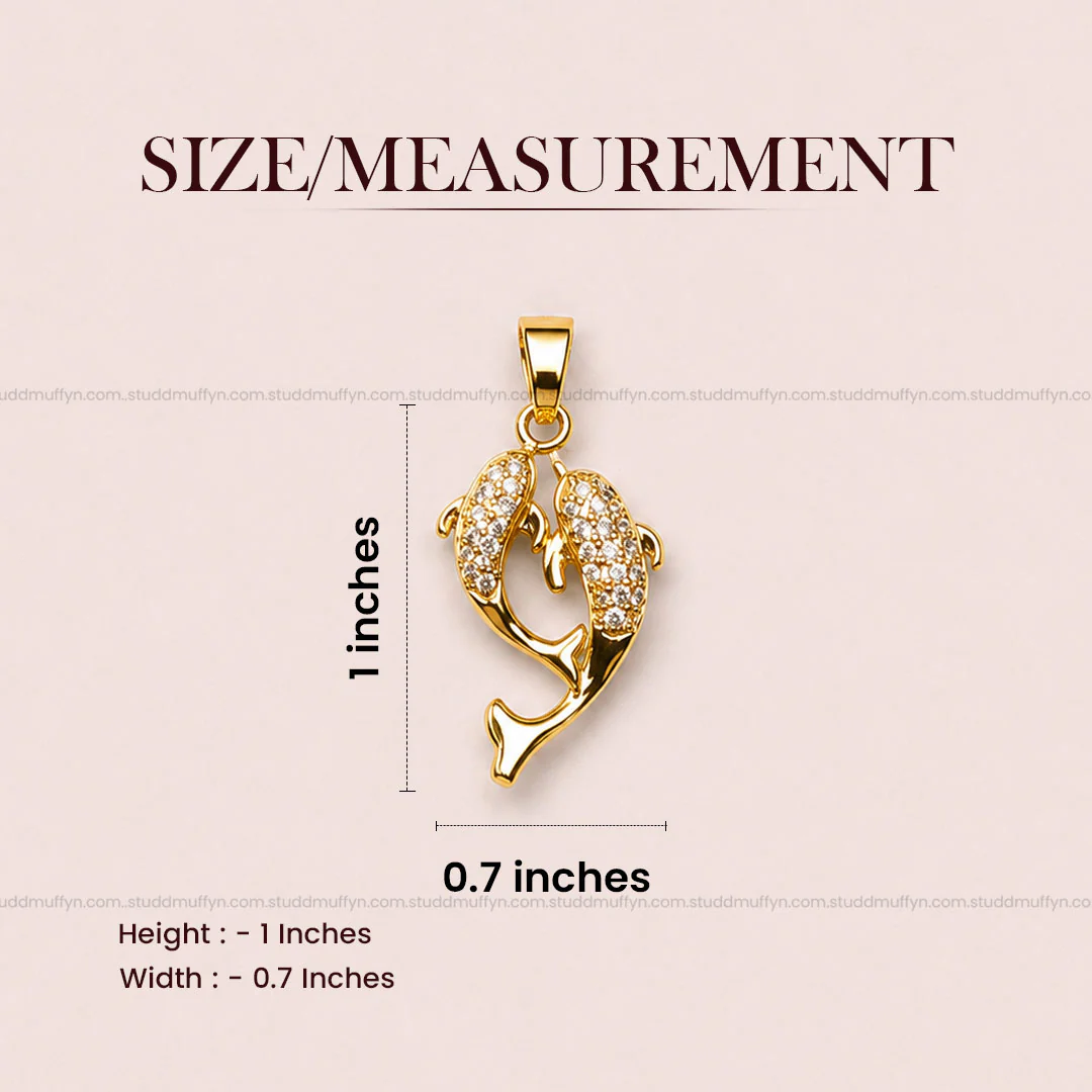 Aqua of Koi Fish - 24k Gold Tone Plated [ With Chain ] - Image 10