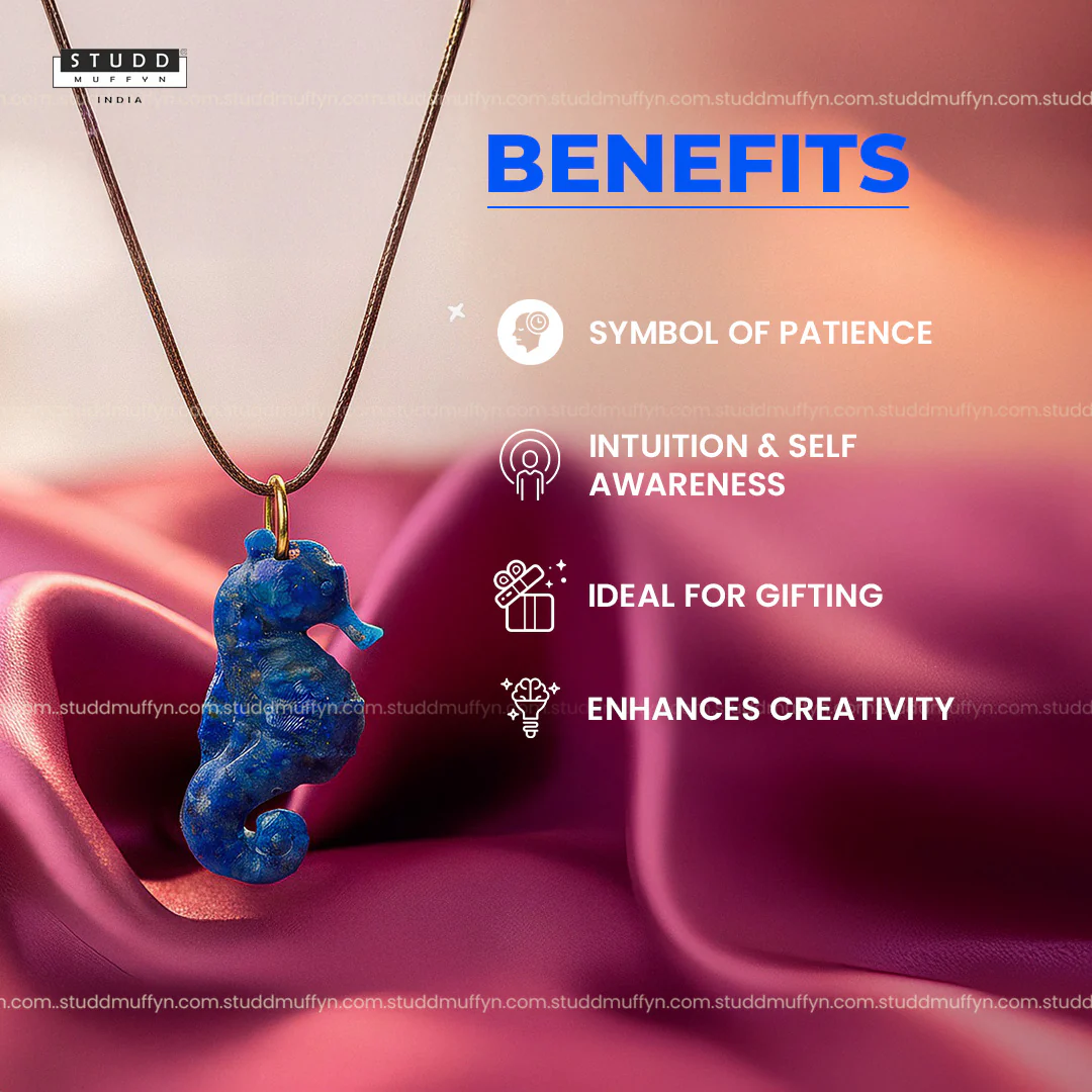 Lapis Lazuli Seahorse Pendant - Image 3
