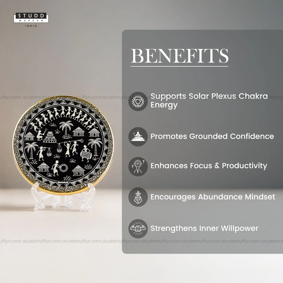 Tarpa Harmony Pyrite Circle | Warli Art Frame - Image 3