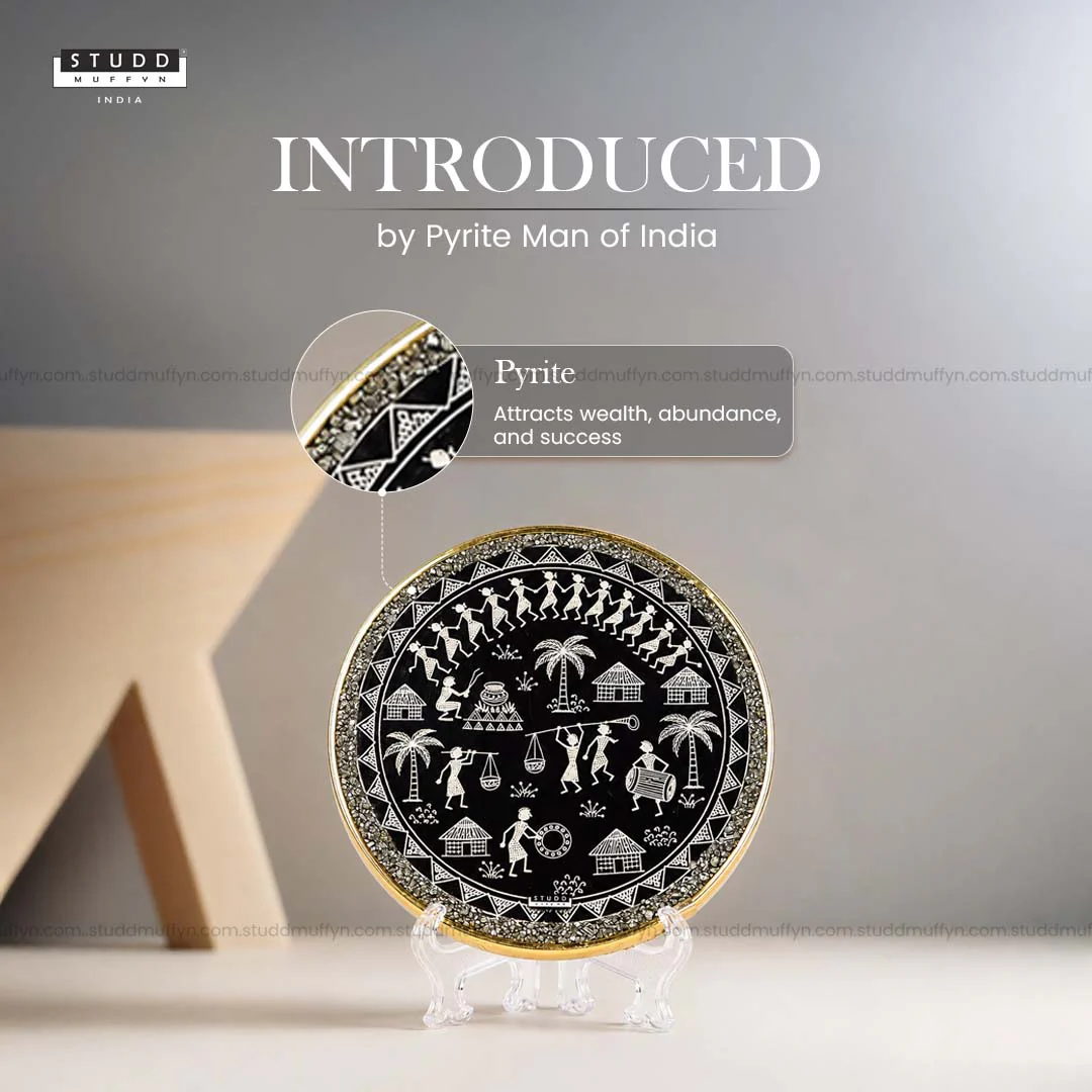 Tarpa Harmony Pyrite Circle | Warli Art Frame - Image 4