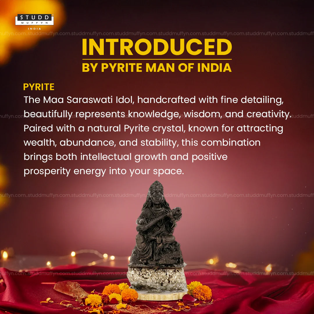 Goddess Saraswati on Pyrite Geode I Miniature Series - Image 2