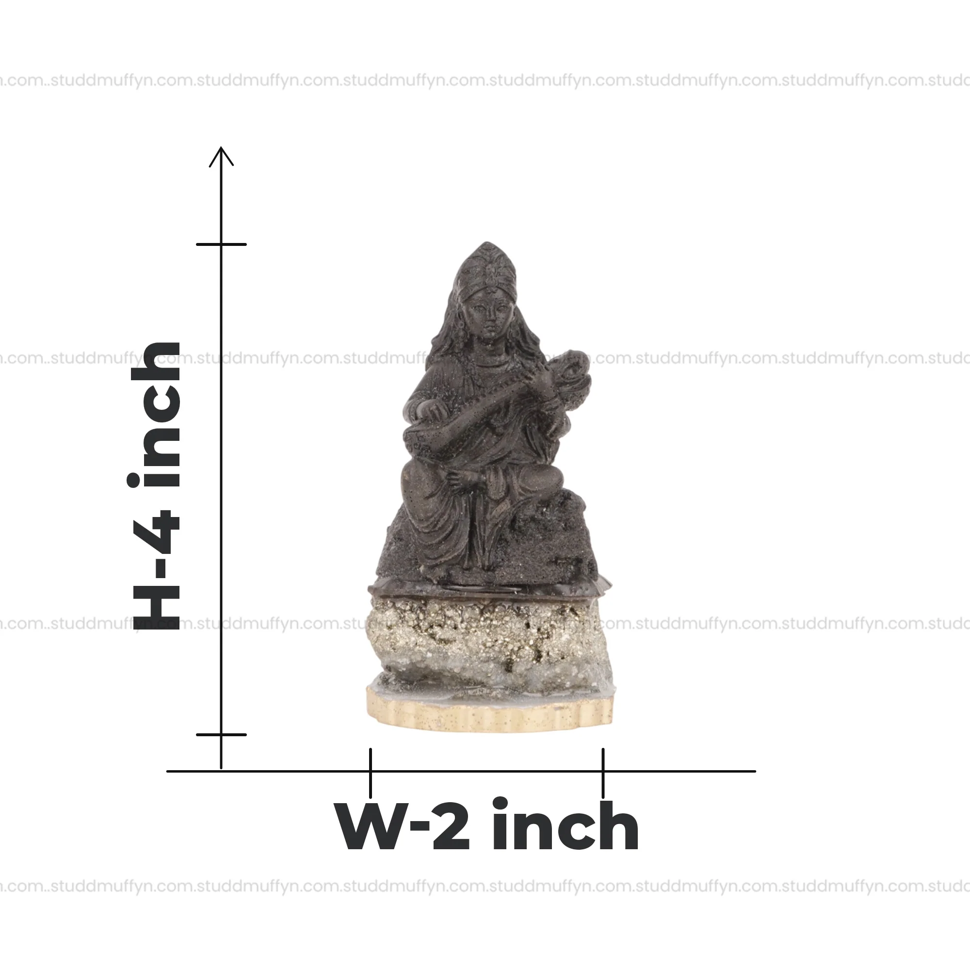 Goddess Saraswati on Pyrite Geode I Miniature Series - Image 6