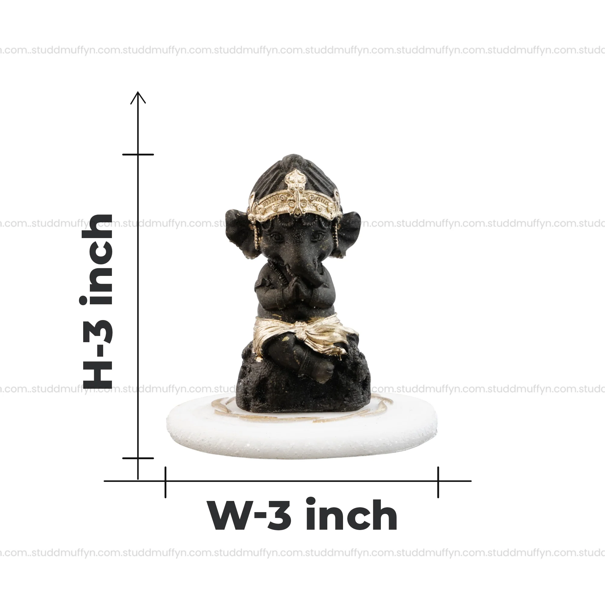 Pyrite Lord Ganesha on Selenite Coaster I Miniature Series - Image 6