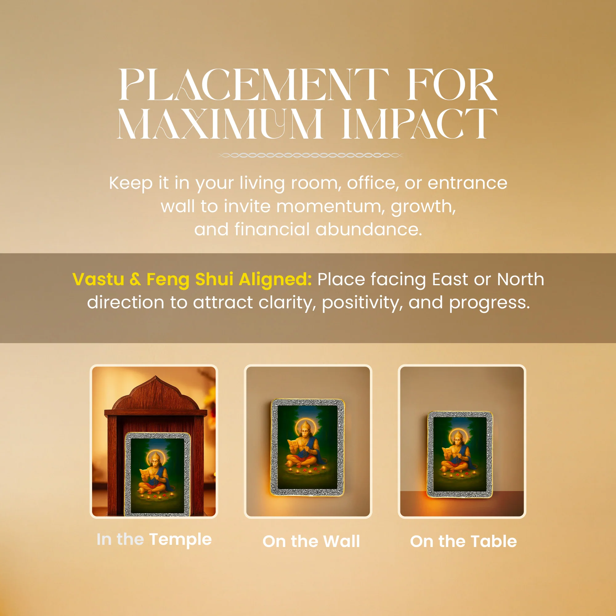 Lord Hanuman Ji Pyrite Plate [Rectangle Plate] - Image 3