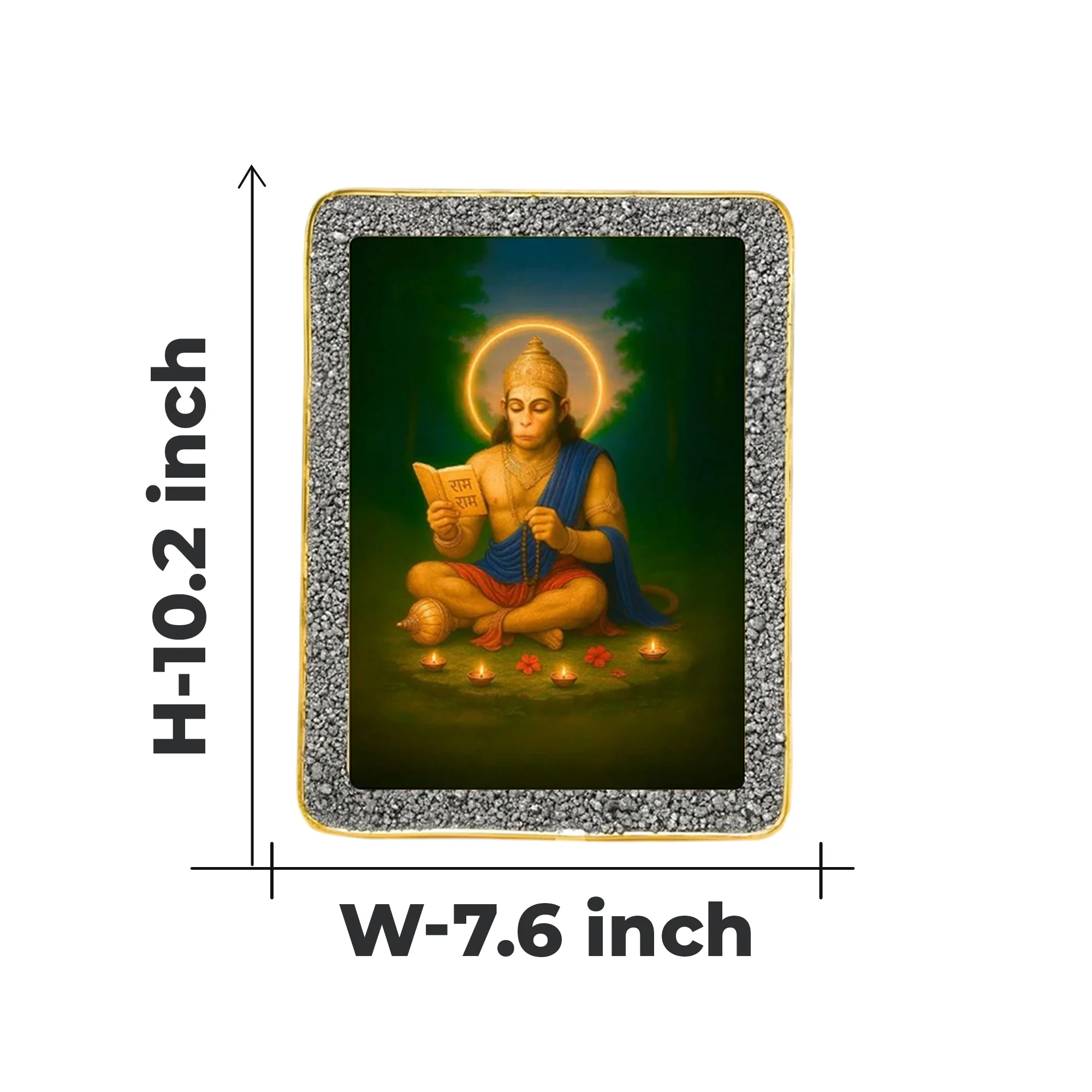 Lord Hanuman Ji Pyrite Plate [Rectangle Plate] - Image 6