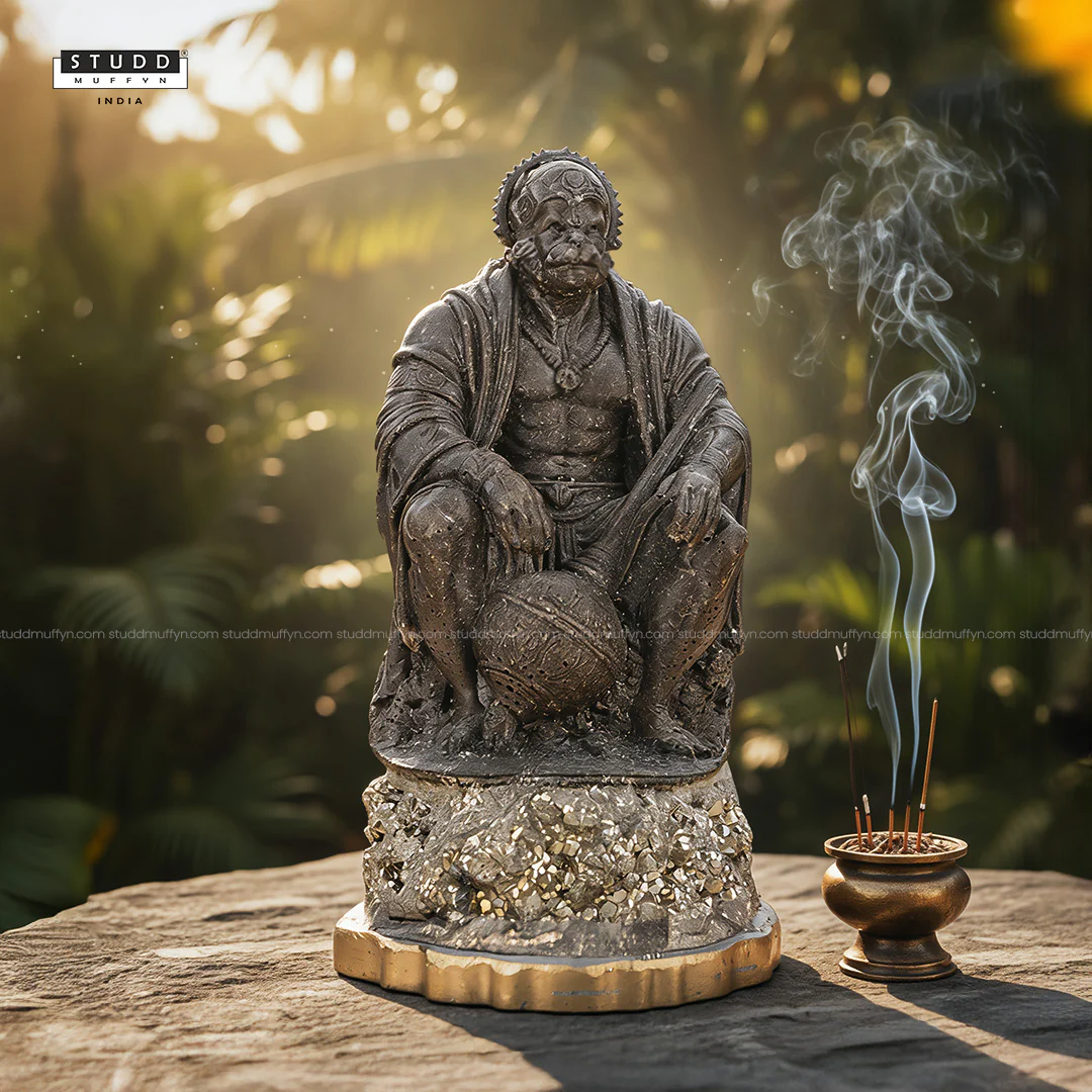 Lord Hanumana on Pyrite Geode I Miniature Series - Image 9
