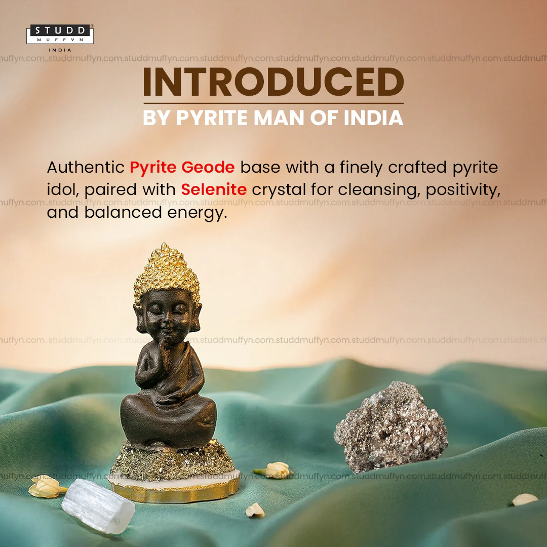 Baby Buddha on Pyrite Geode I Miniature Series - Image 2
