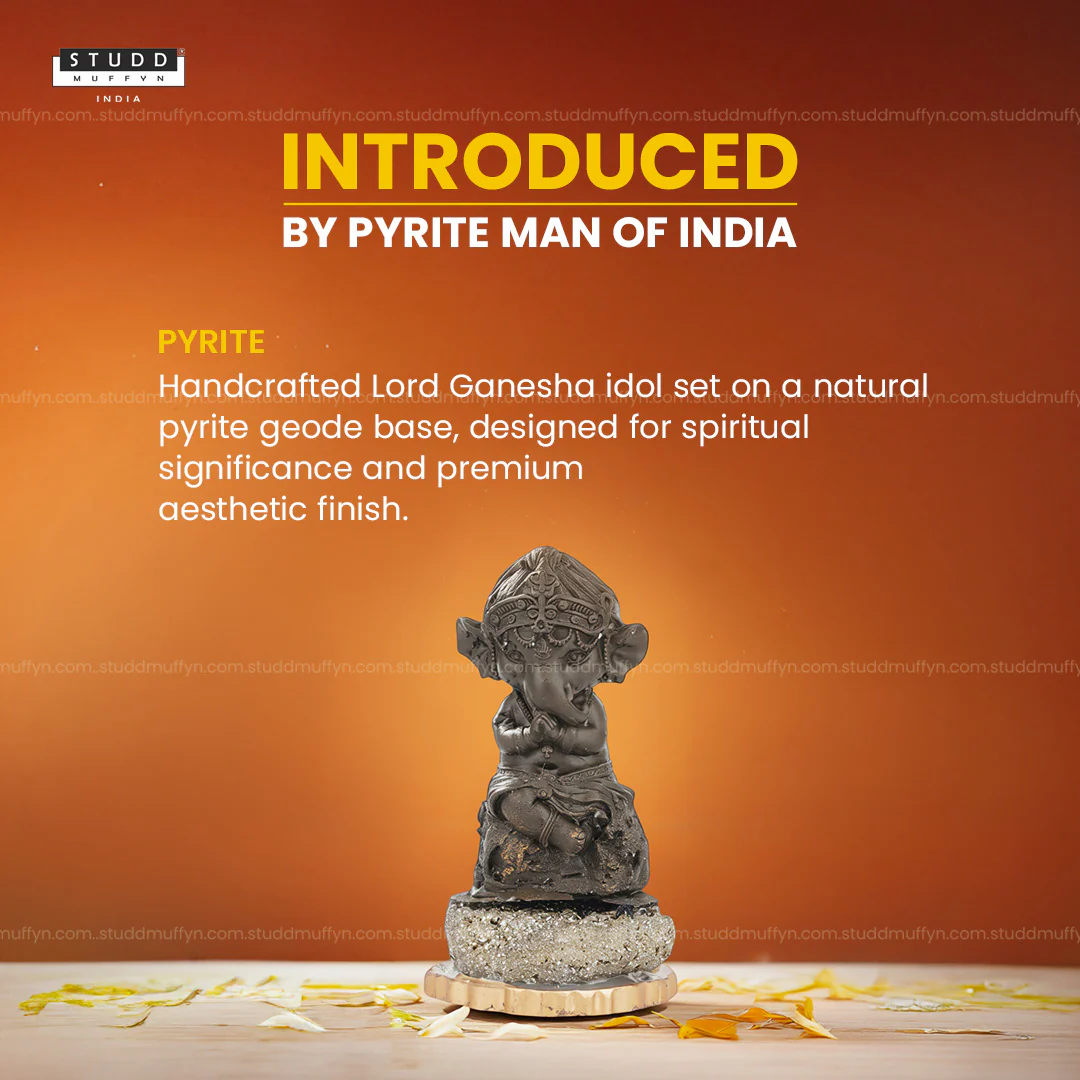 Lord Ganesha on Pyrite Geode I Miniature Series - Image 2