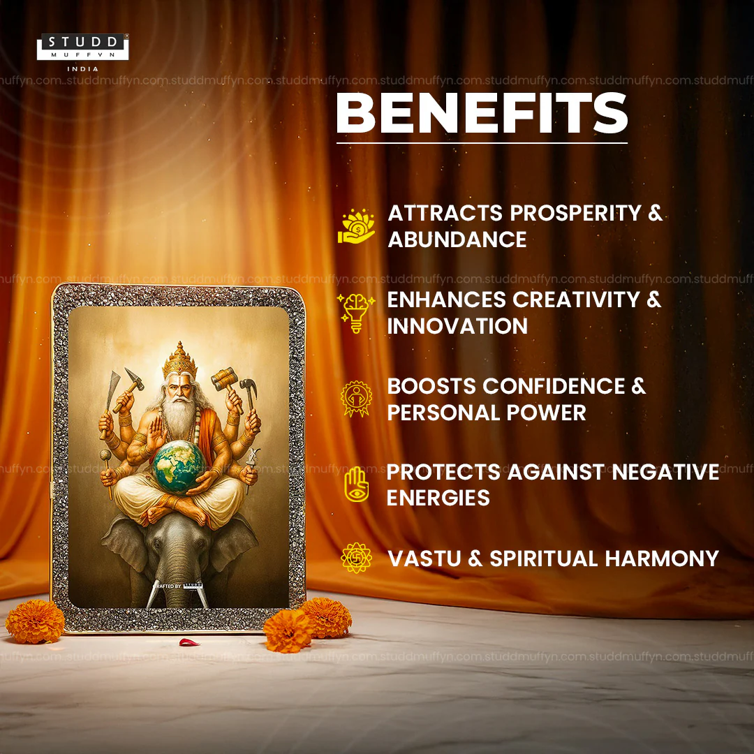 Lord Vishwakarma Pyrite Plate [Rectangle Plate] - Image 3