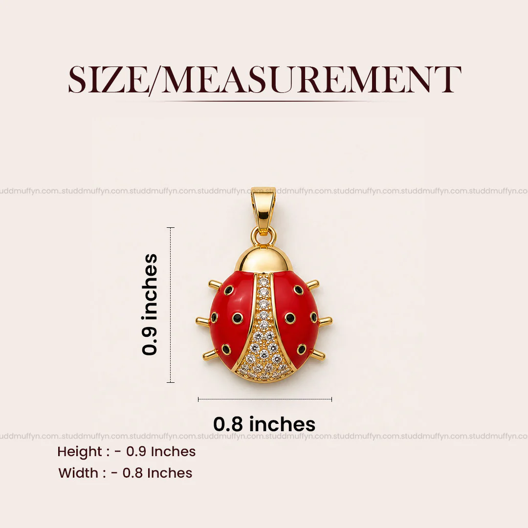 Lucky Ladybug Pendant - 24k Gold Tone Plated [ With Chain ] - Image 10