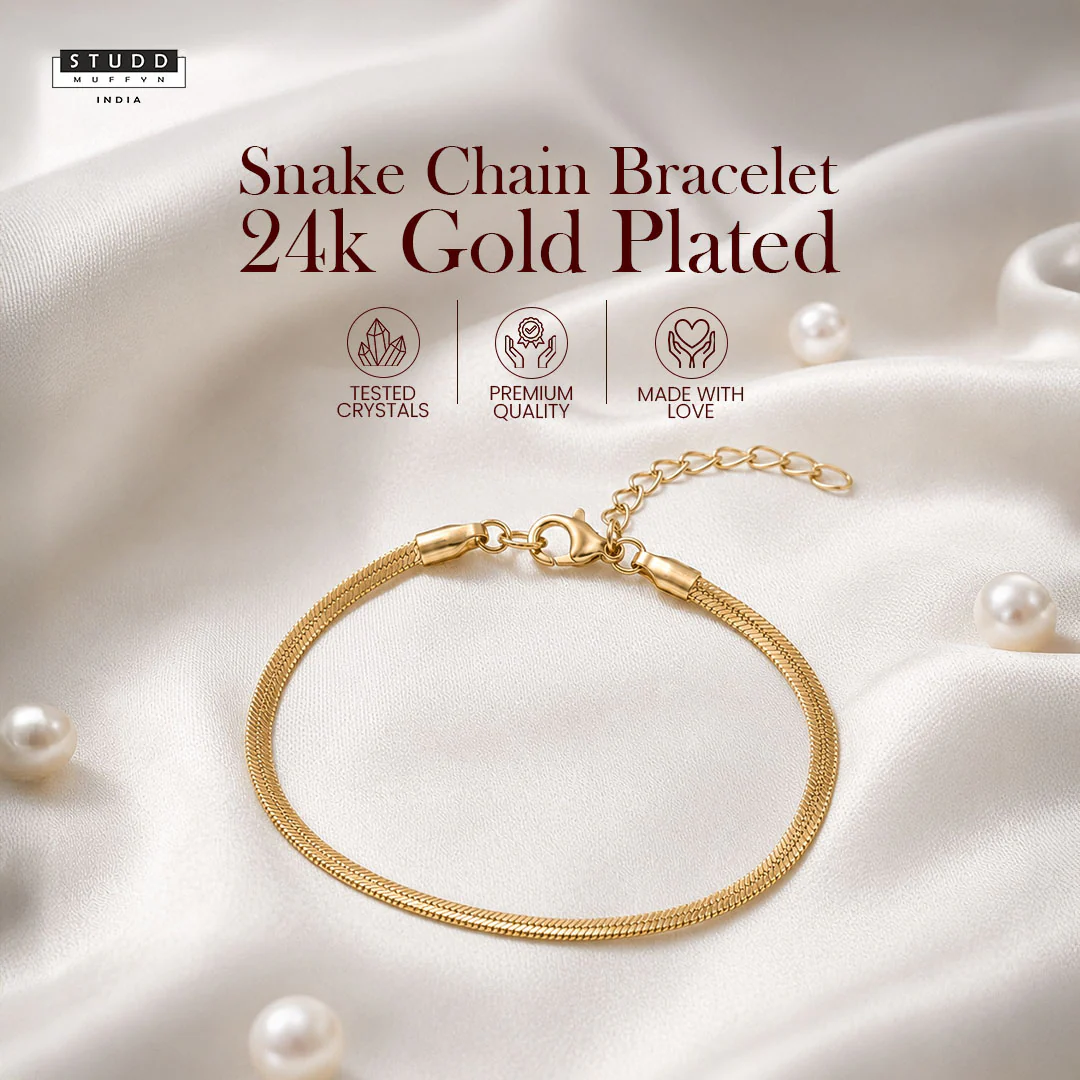 Snake Chain Bracelet Gold - 24k Gold Plated - Image 2