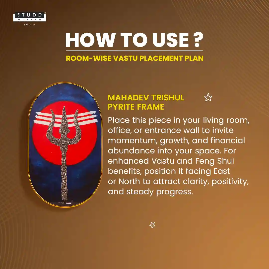 Mahadev Trishul Pyrite Frame [ Capsule Shape ] - Image 6