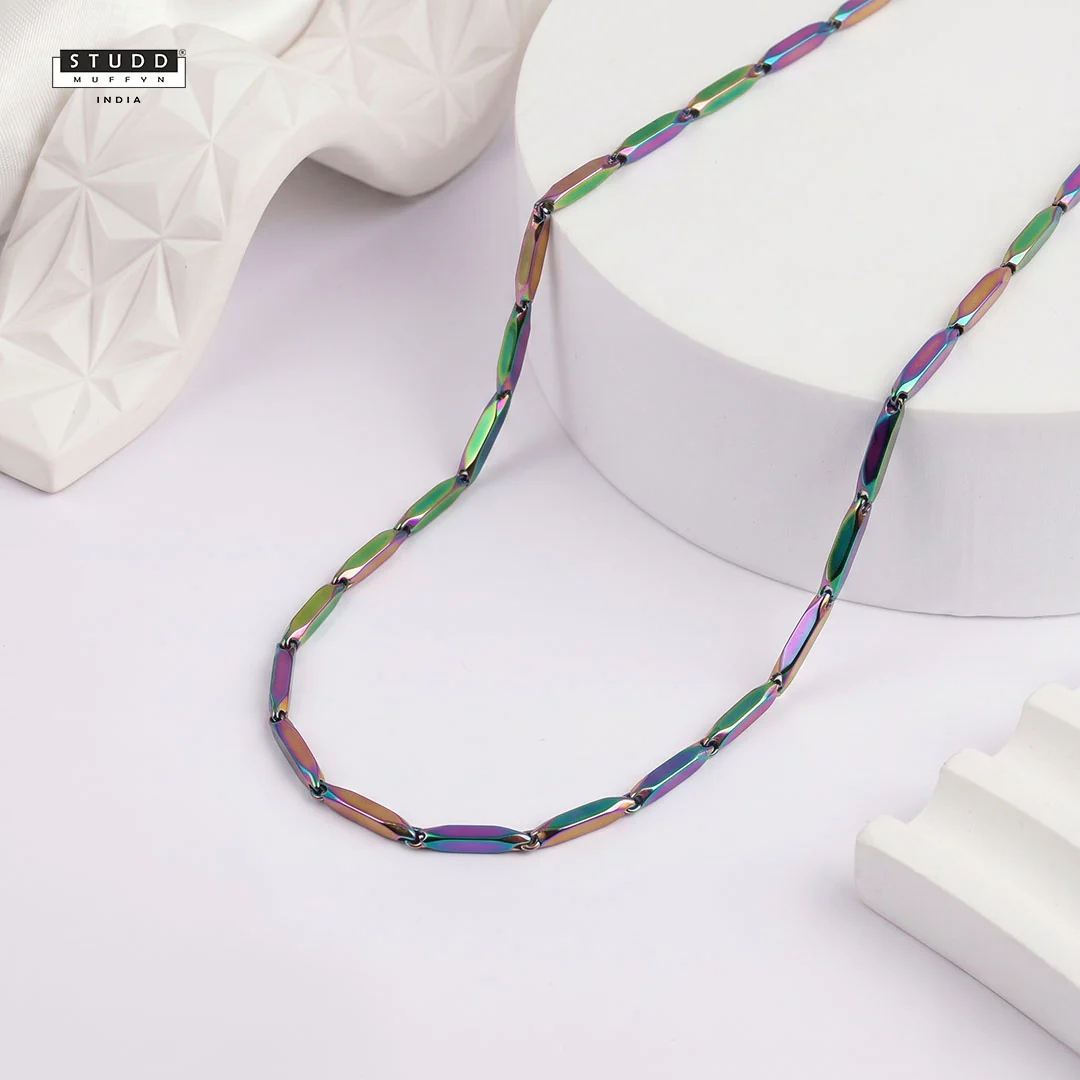 Multi-Coloured Rice Chain 3MM