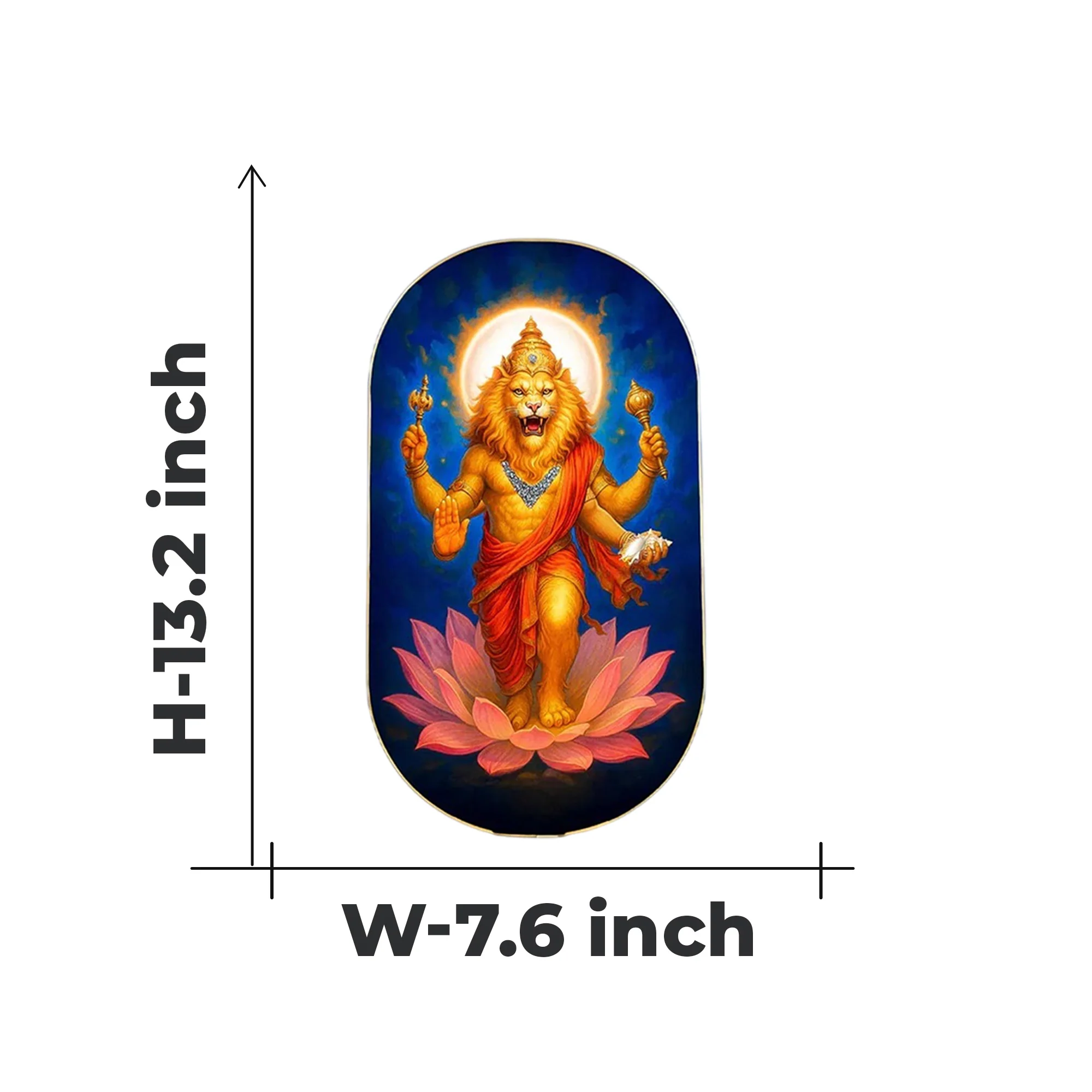 Lord Narasimha Pyrite Frame [ Capsule Shape ] - Image 5