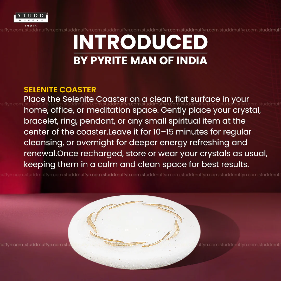 Selenite Coaster with Gold Waves - Image 2