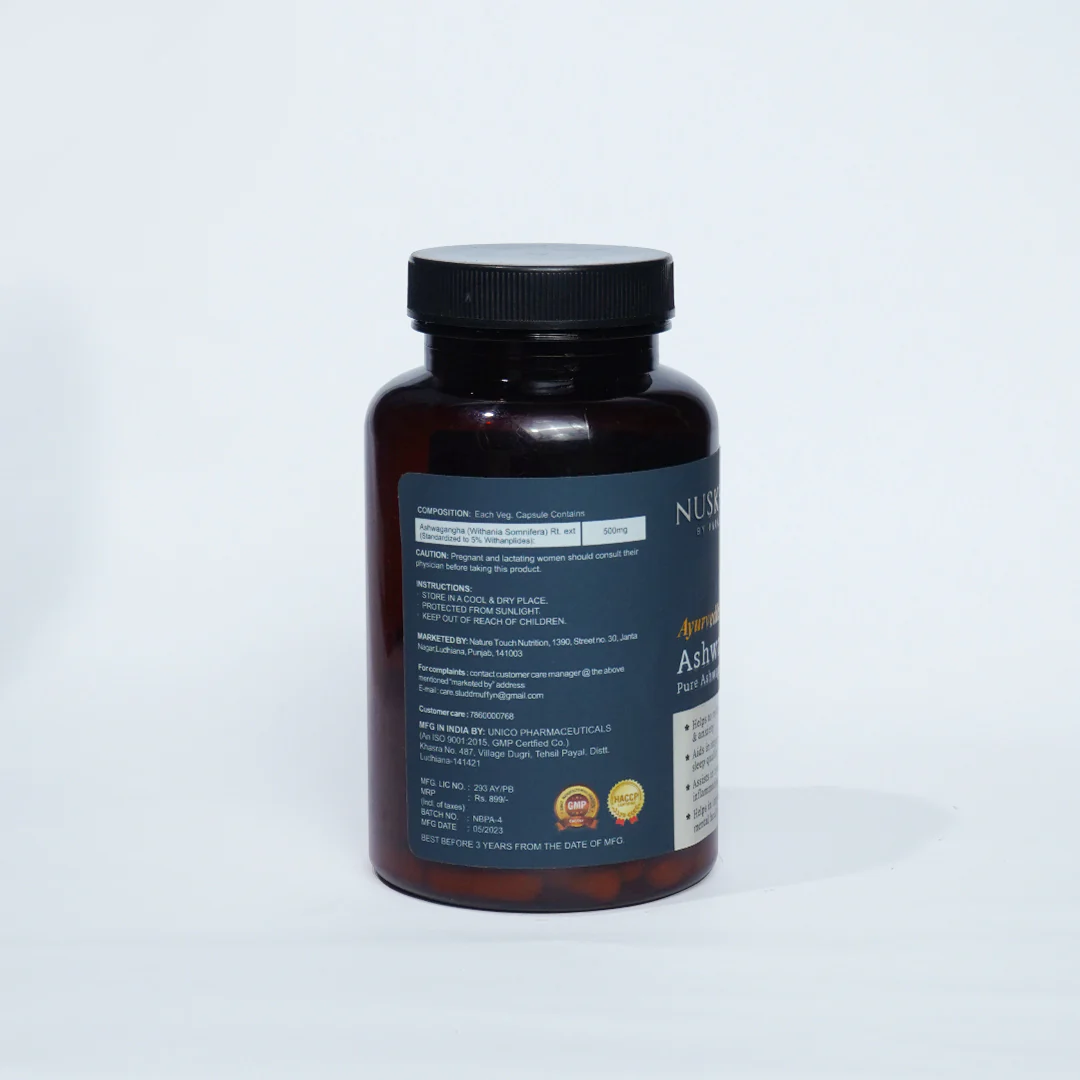 Nuskhe by Paras Ayurvedic Ashwagandha Pure Ext for Men and Women -60 Veg Capsules - Image 7