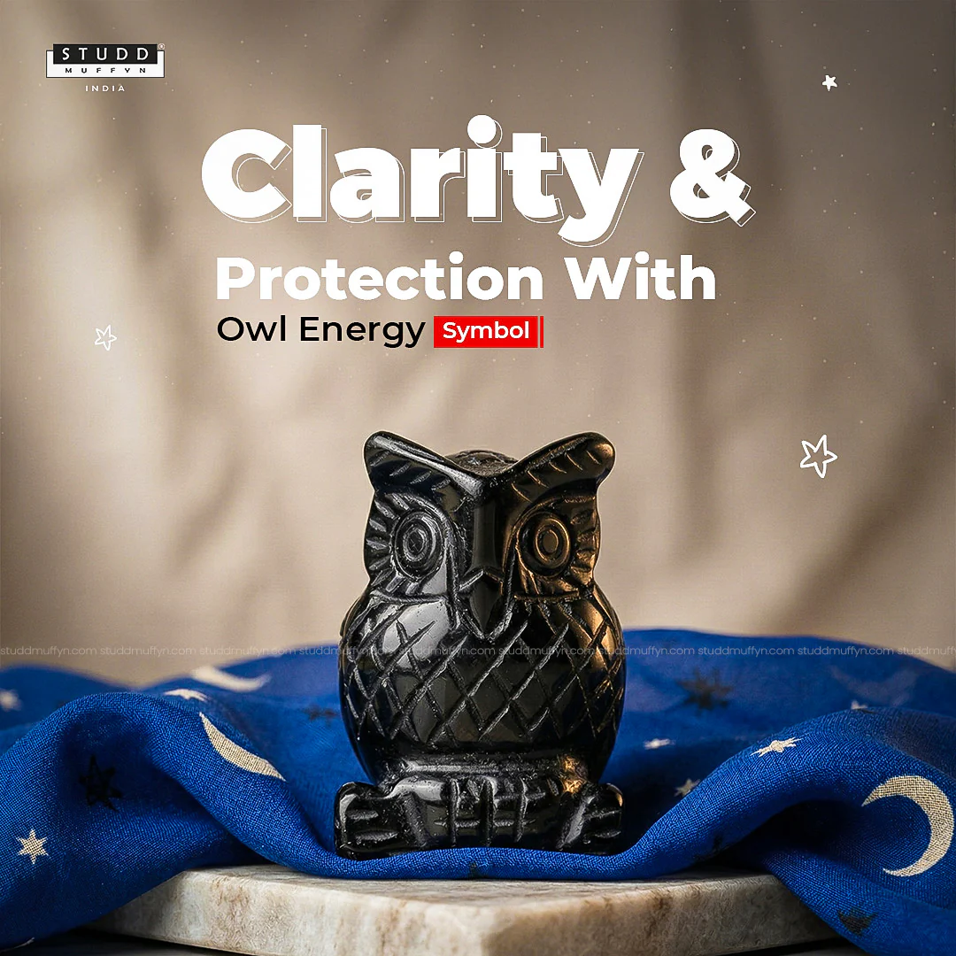 Black Obsidian Crystal Owl| Miniature Series