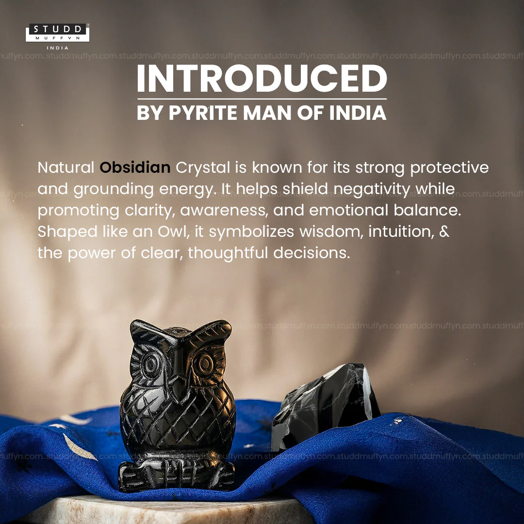 Black Obsidian Crystal Owl| Miniature Series - Image 2