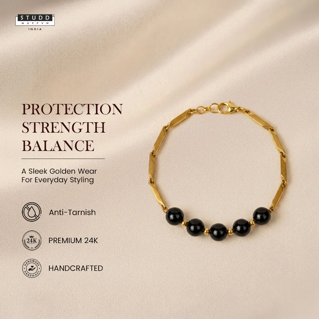 Obsidian Crystal Rice Chain Bracelet - Image 6