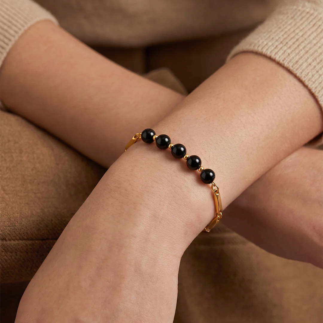 Obsidian Crystal Rice Chain Bracelet - Image 8