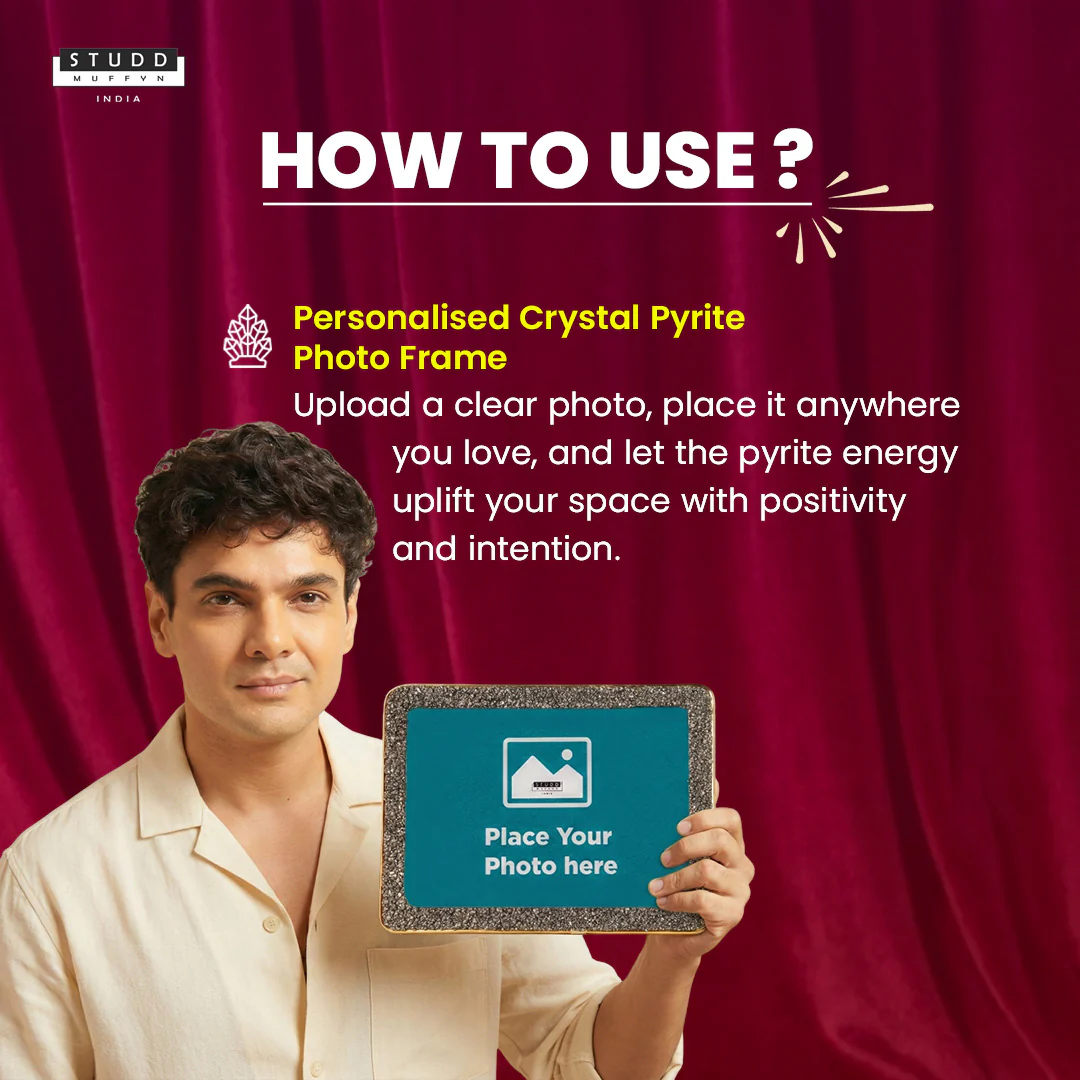 Personalised Pyrite Crystal Photo Frame [Rectangle Shape] - Image 5