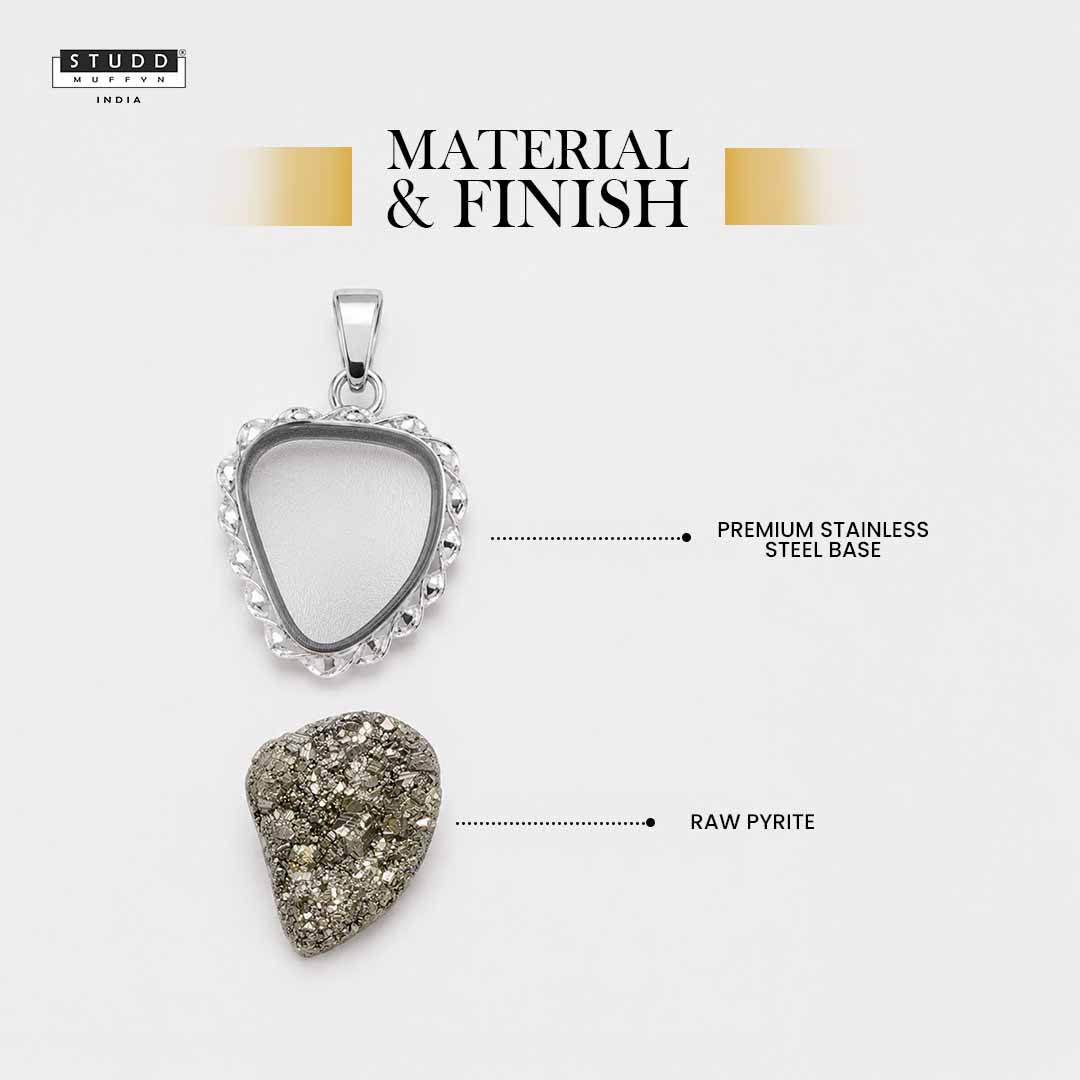 Peru Pyrite Pendant & Tiger eye Pencil Pendent with Chain - Image 4