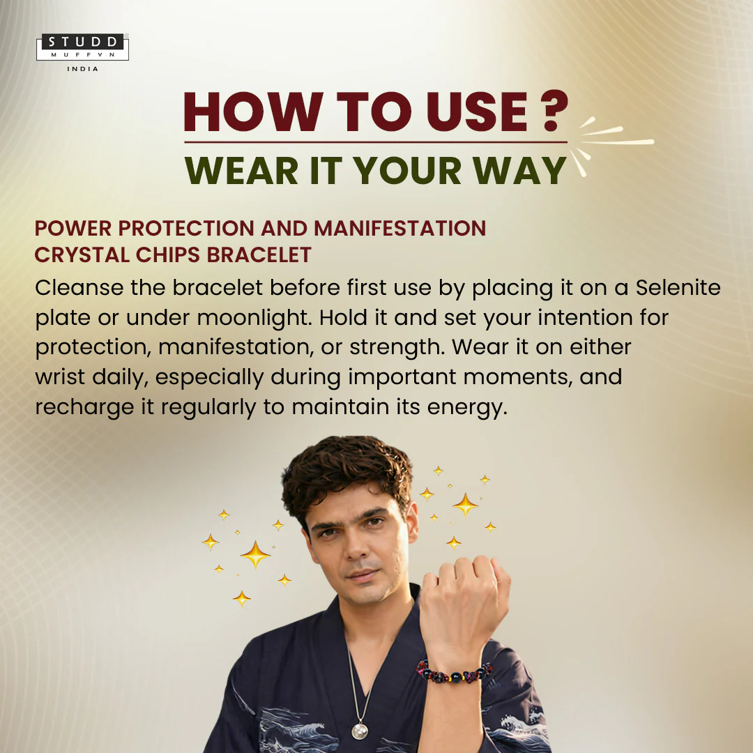 Power Protection and Manifestation Crystal Chips Bracelet - Image 4