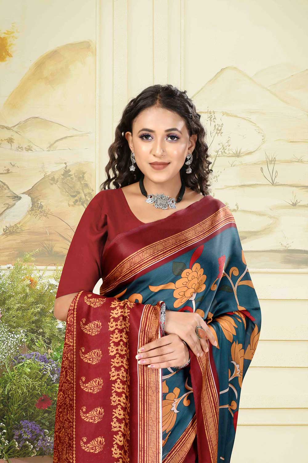Pushpavatika | Hydrophobic | Water Repellent Stain Free Saree - Image 10