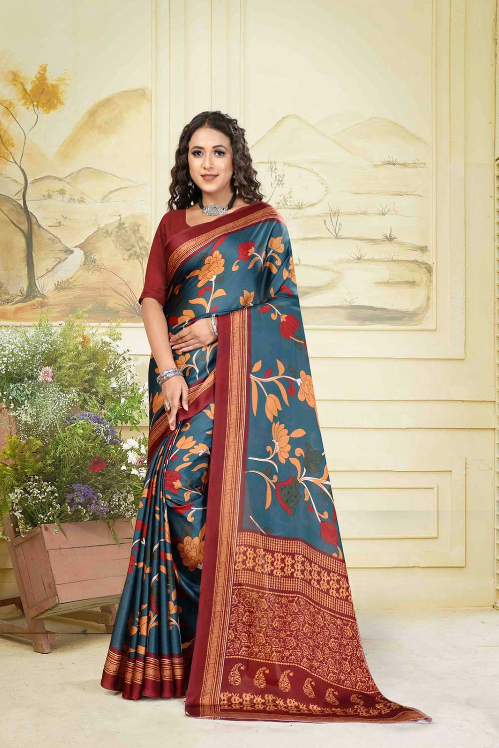 Pushpavatika | Hydrophobic | Water Repellent Stain Free Saree - Image 6