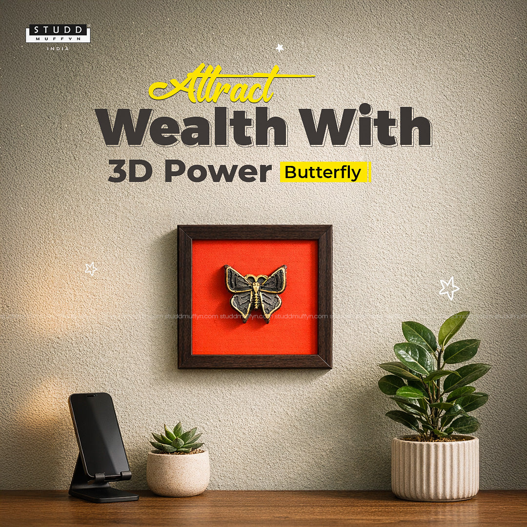 Pyrite 3D Butterfly Wall Art [Complementary Wooden Frame]