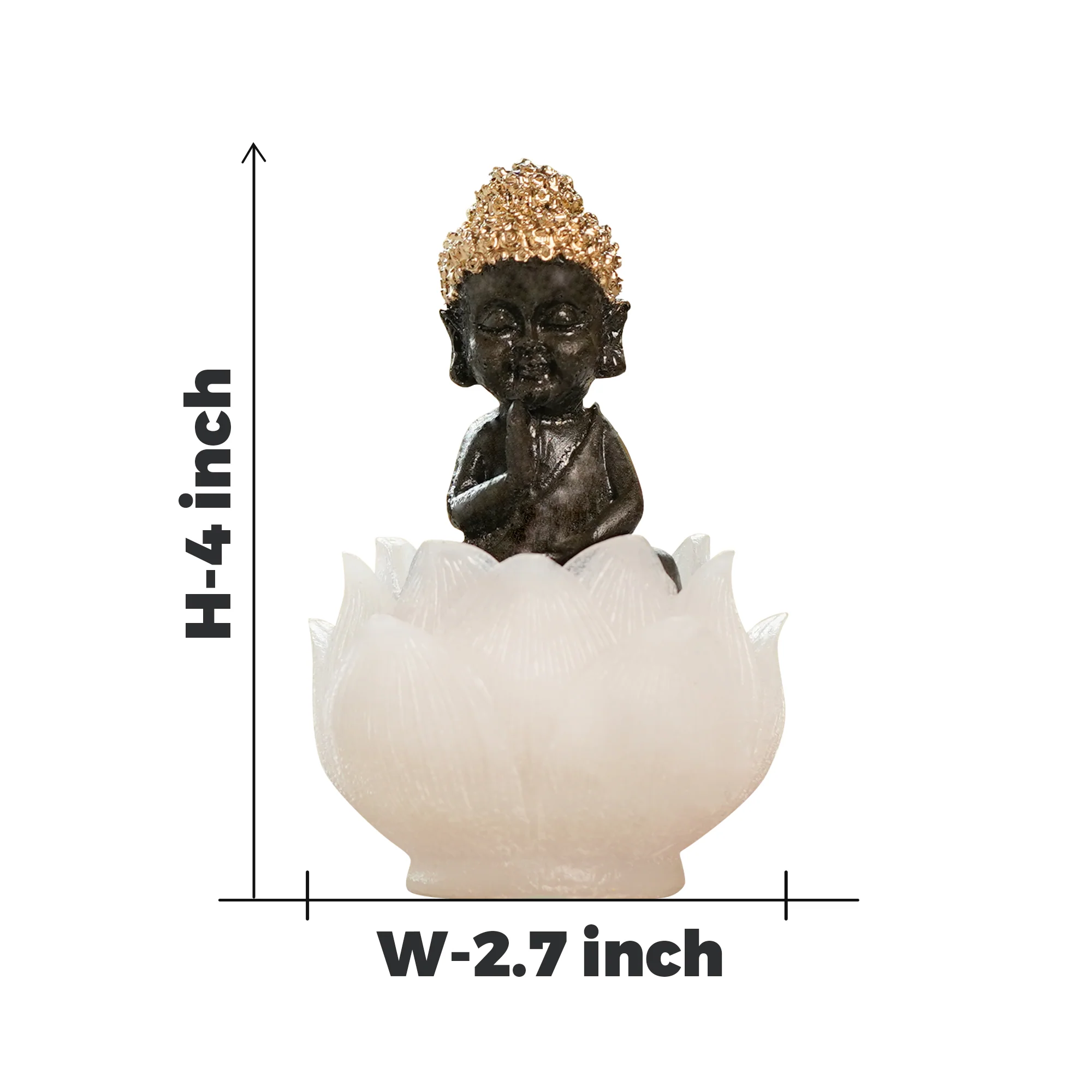 Pyrite Baby Buddha on Selenite Lotus - Image 7
