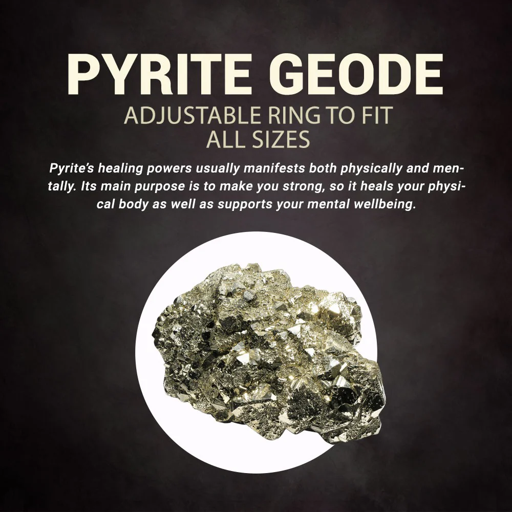 Gems Of Prosperity ( Pyrite Geode ring & Black Tourmaline Pendant (Without Chain) ) - Image 7