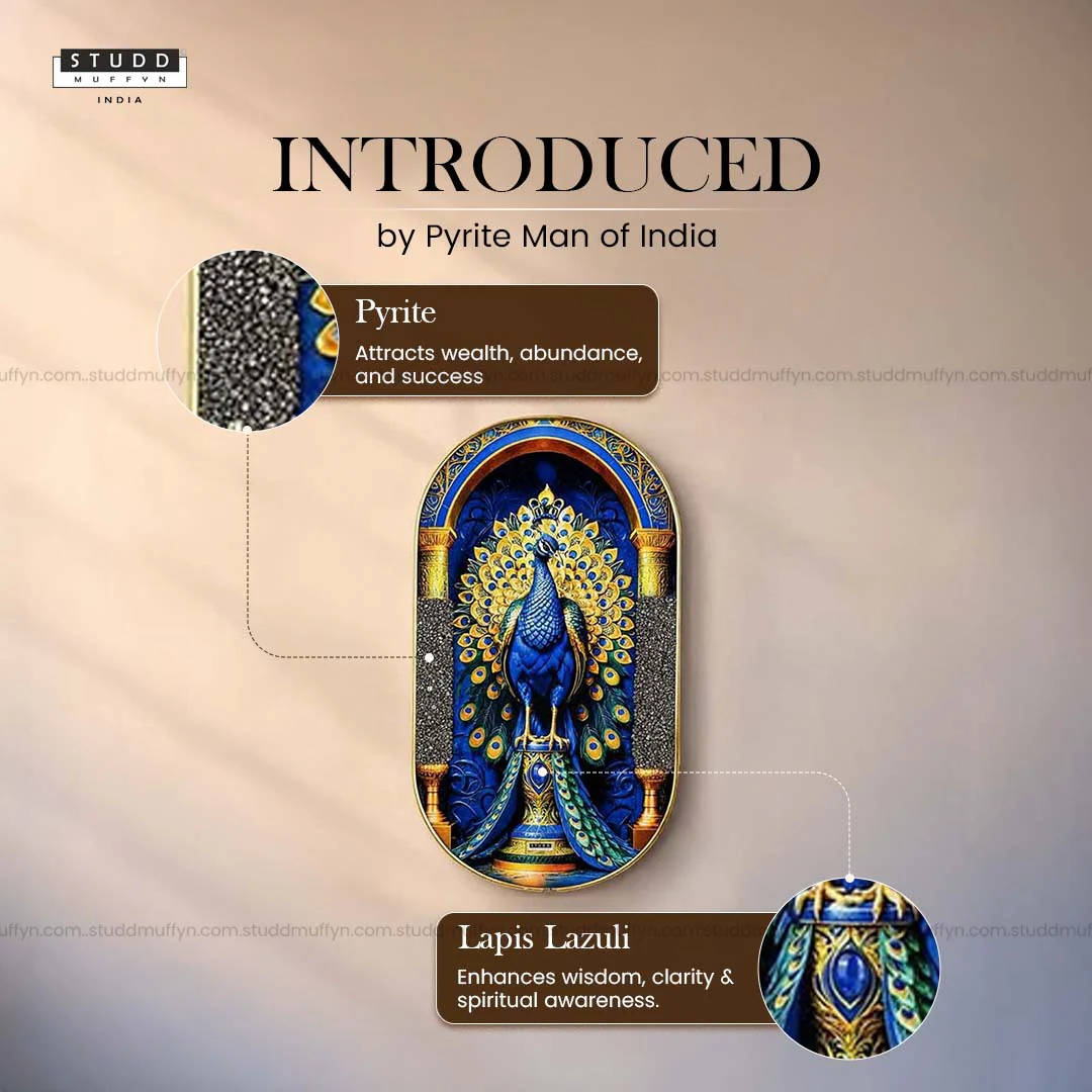 Pyrite–Lapis Peacock Frame [ Capsule Shape ] - Image 5