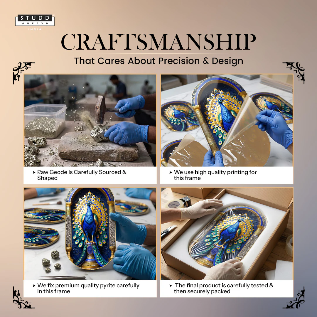 Pyrite–Lapis Peacock Frame [ Capsule Shape ] - Image 6