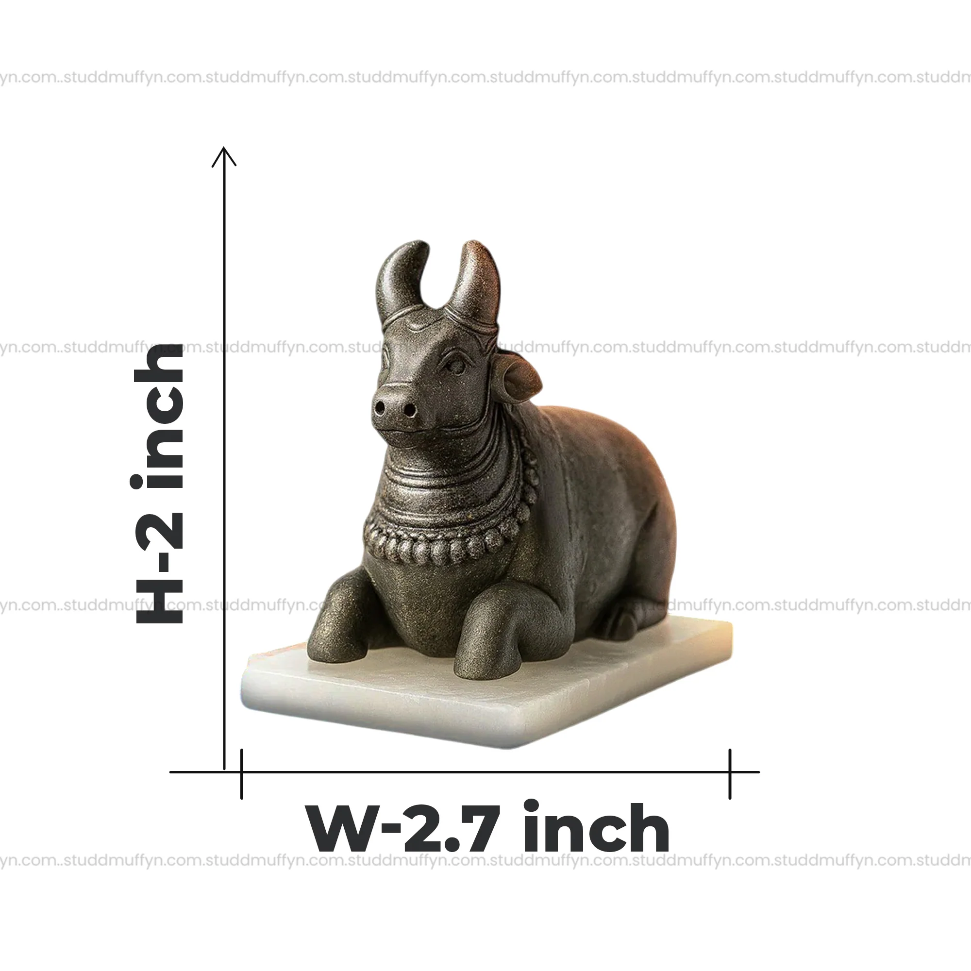 Pyrite Nandi Ji on Selenite Base - Image 5