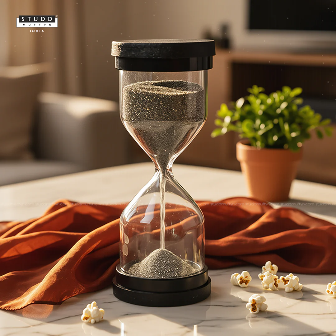 Pyrite Prosperity Flow Hourglass – Classic (40×100 mm)