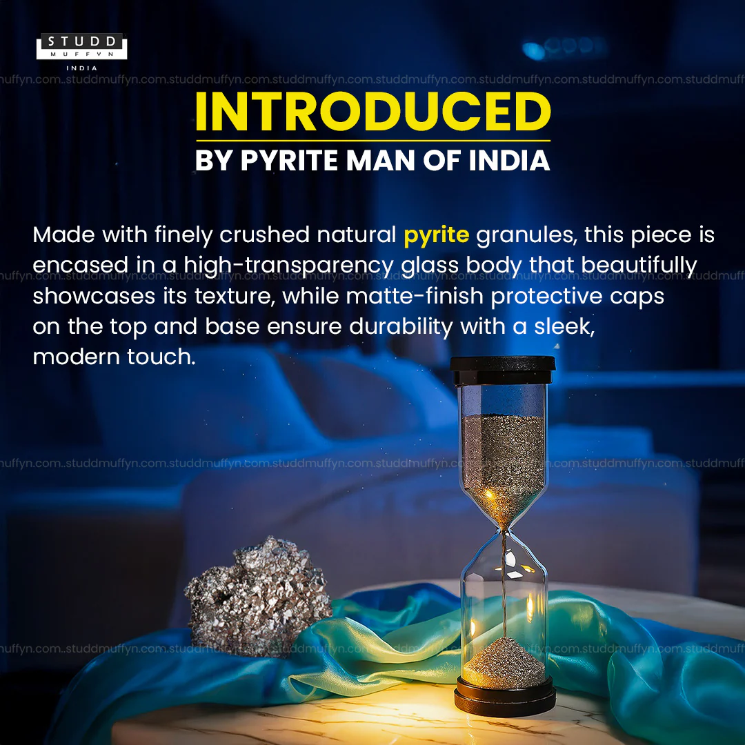 Pyrite Prosperity Flow Hourglass – Classic (40×125 mm) - Image 2