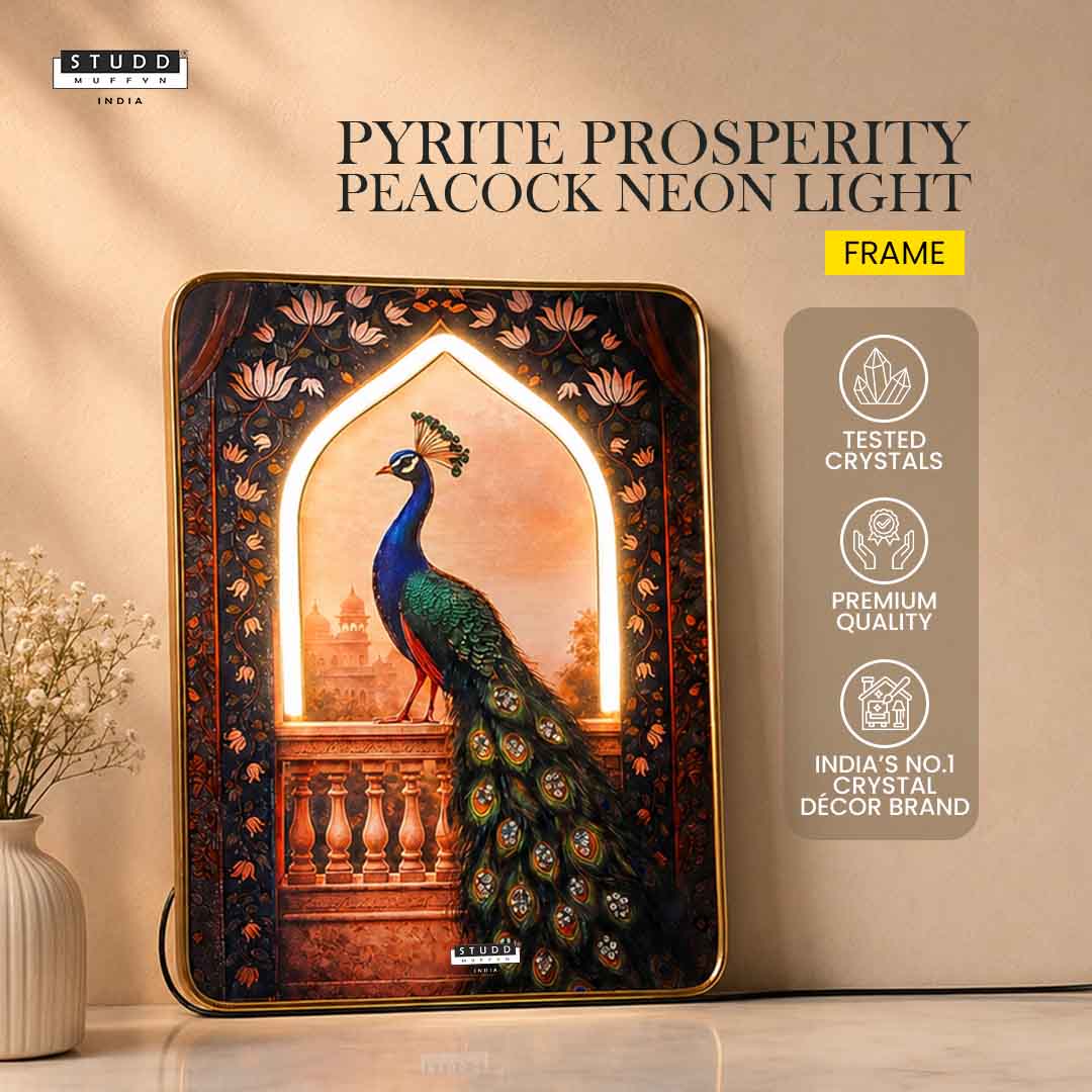 Pyrite Prosperity Peacock Neon Light Frame - Image 2