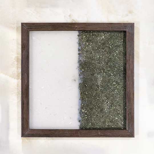 Pyrite & Selenite Dust Plate (Complimentary wooden frame) - Image 7