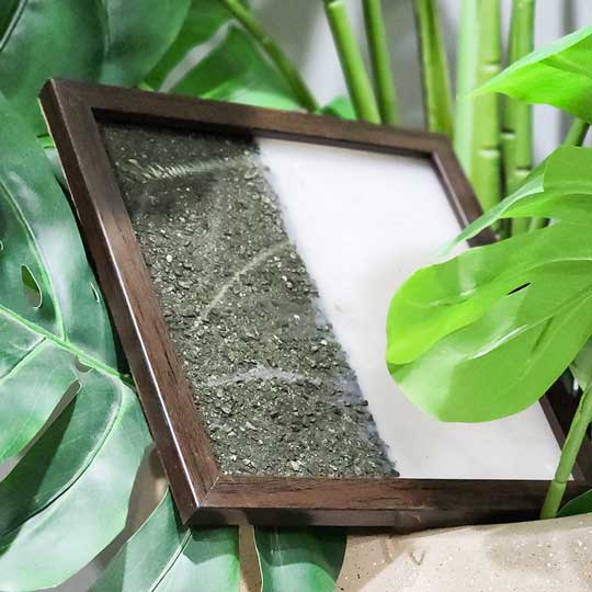 Pyrite & Selenite Dust Plate (Complimentary wooden frame) - Image 8