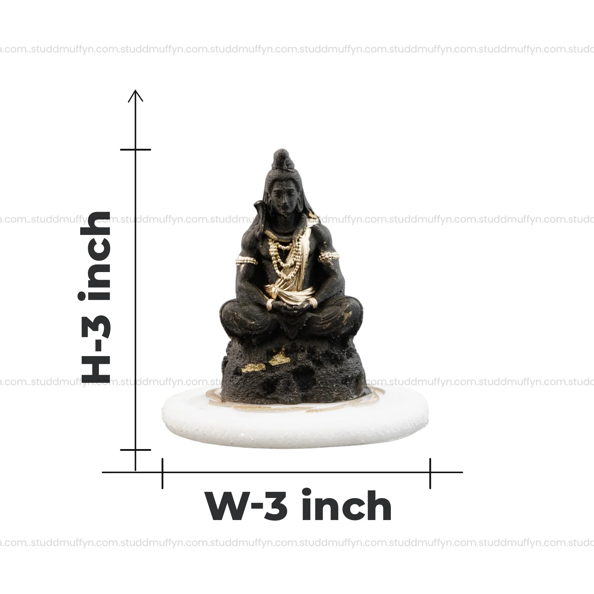 Pyrite Shiv Ji on Selenite Coaster I Miniature Series - Image 6