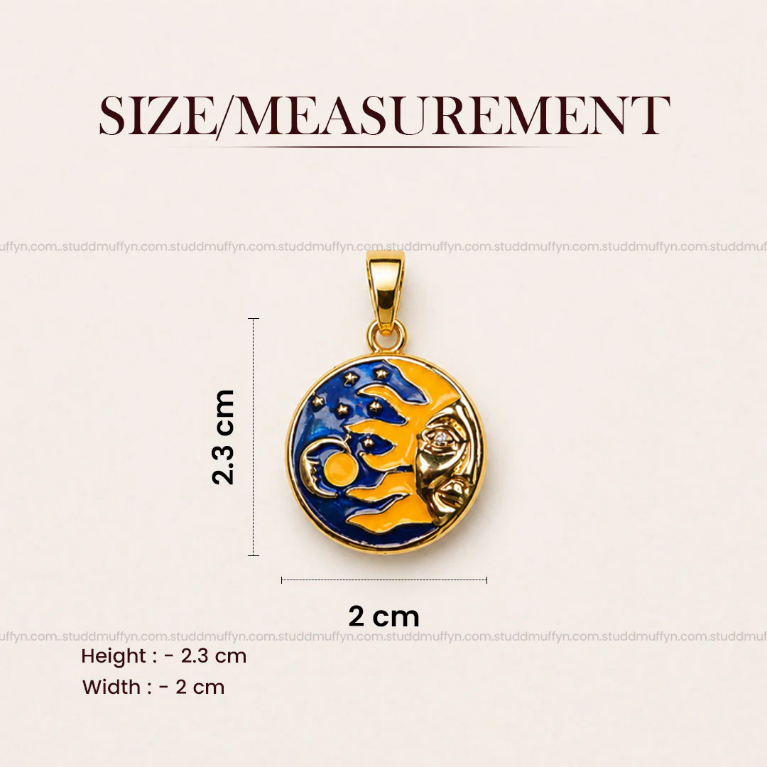 Radiant Surya Crystal Pendant - 24k Gold Tone Plated [ With Chain ] - Image 10