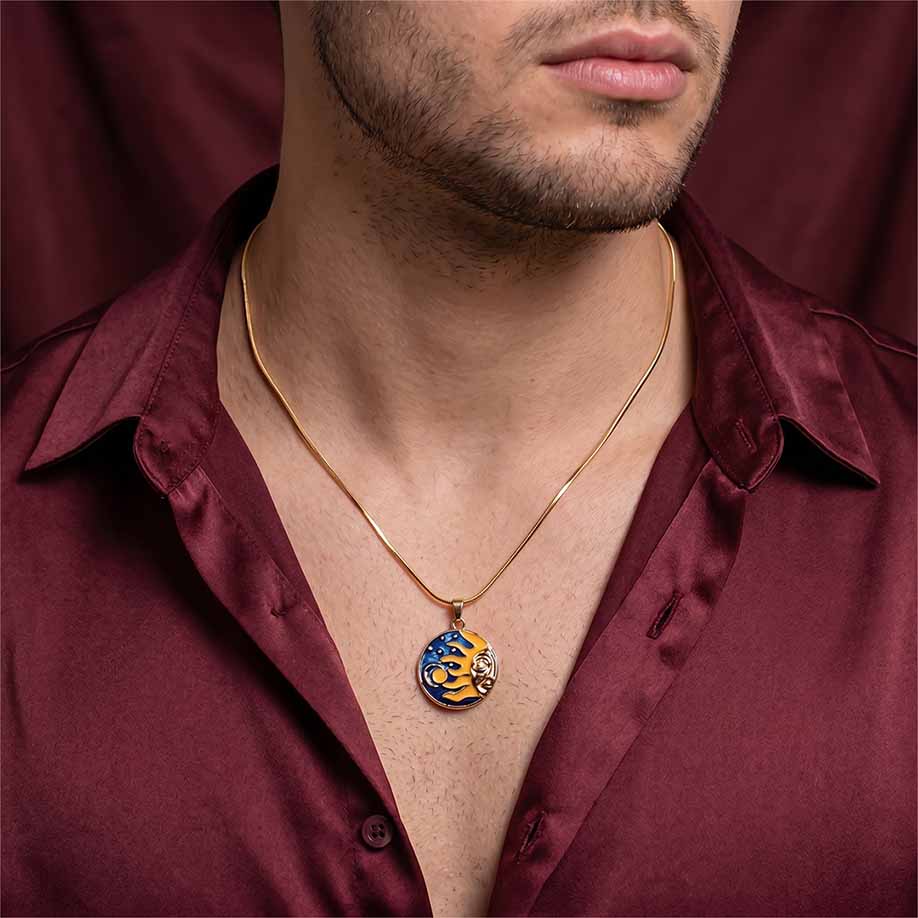 Radiant Surya Crystal Pendant - 24k Gold Tone Plated [ With Chain ] - Image 7