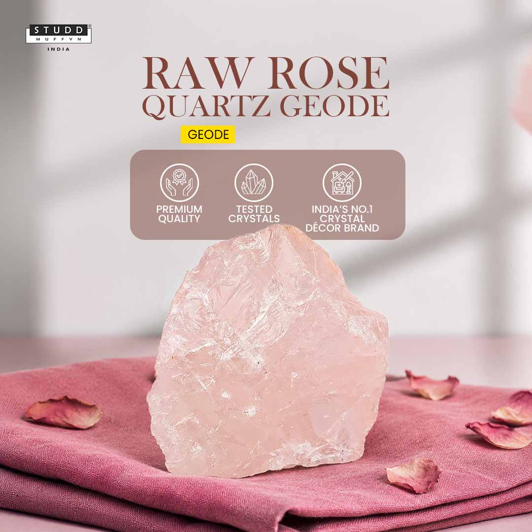 Raw Rose Quartz Geode - Image 2