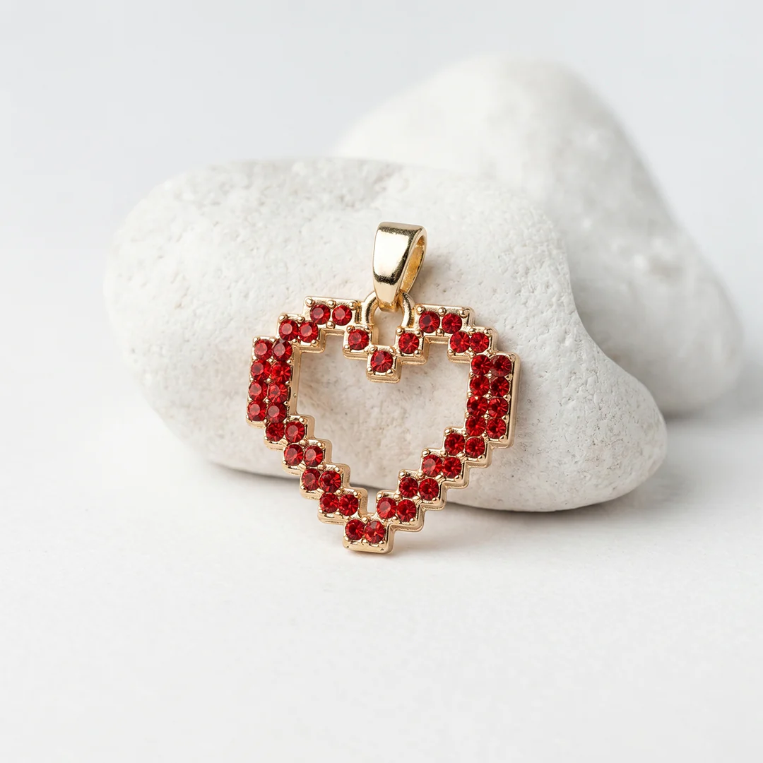 Red Heart Pixel Pendant @99